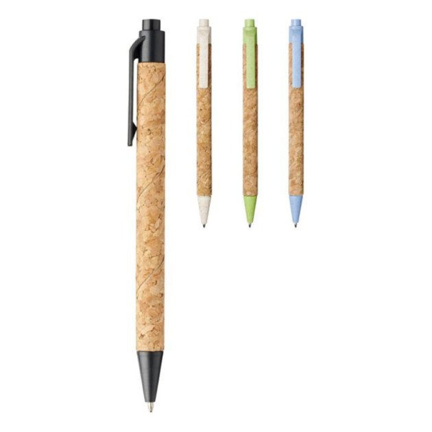 Printed eco pen, made of cork and wheat printed full colour