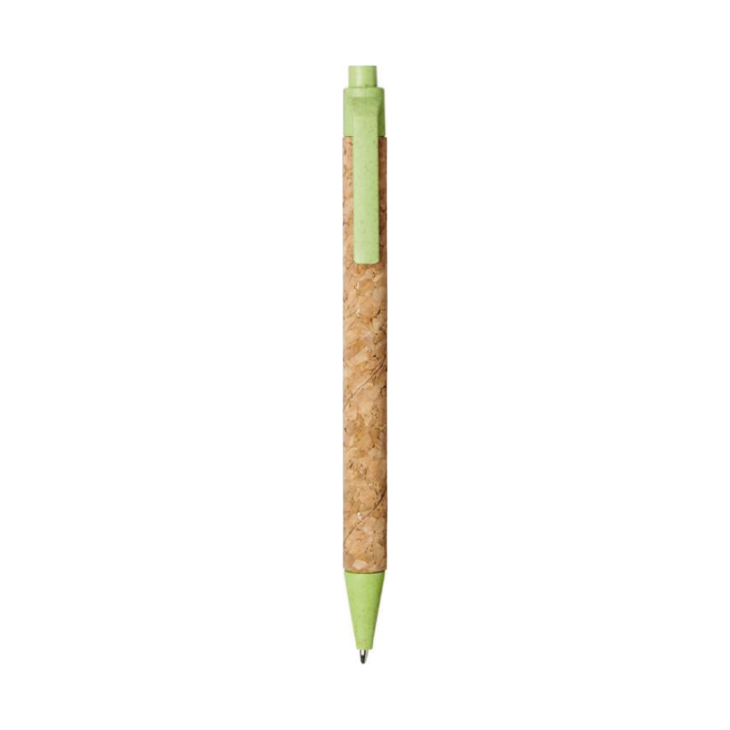 Green eco sustainable pen, printed with 4 colours, fast delivery