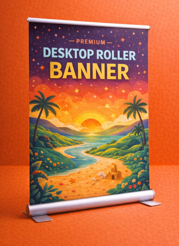 a4 desktop rollerbanner, desktop banner