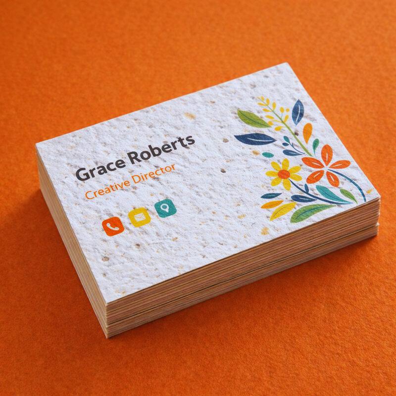 seeded business cards, business cards, seeded cards, eco cards, seeded printing, eco-printing